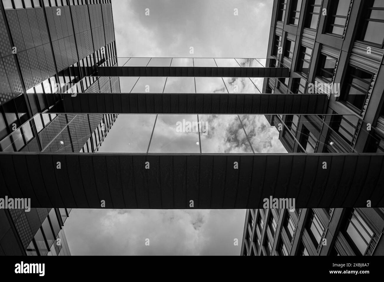 Alley city modern buildings Black and White Stock Photos & Images - Alamy