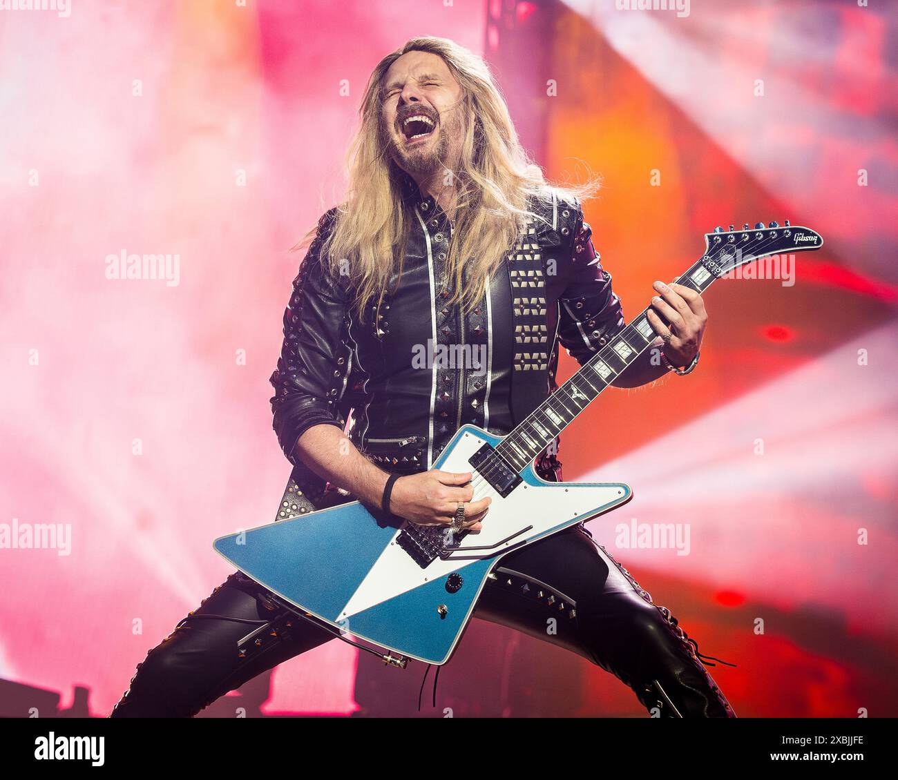 Richie Faulkner of Judas Priest in June 2024 Stock Photo
