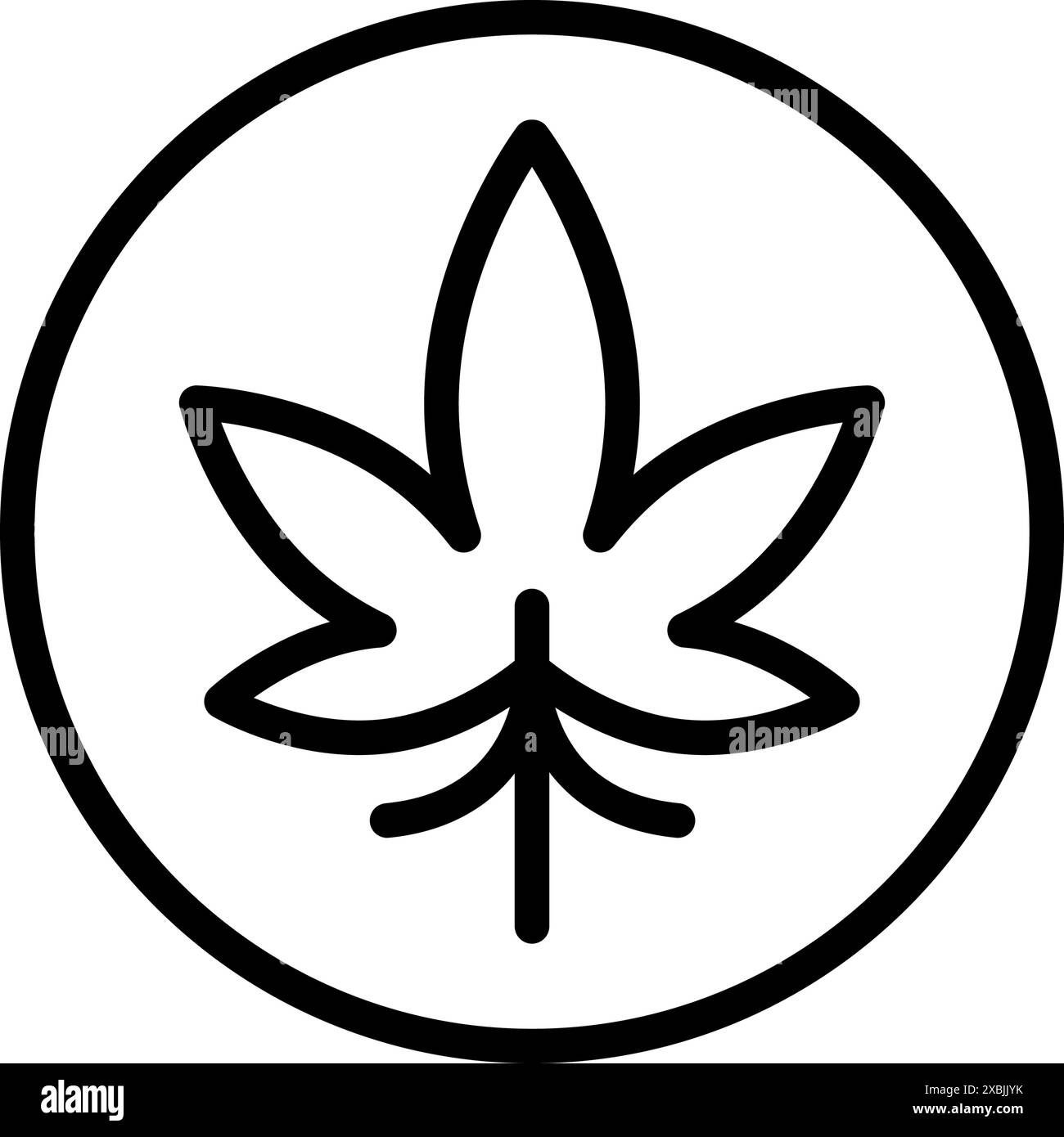 Cannabis leaf vector line icon. Marijuana logo symbol vector icon for ...