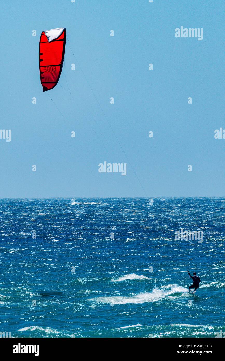 Kite surfer; Jalama Beach County Park; Santa Barbara County; California; USA Stock Photo