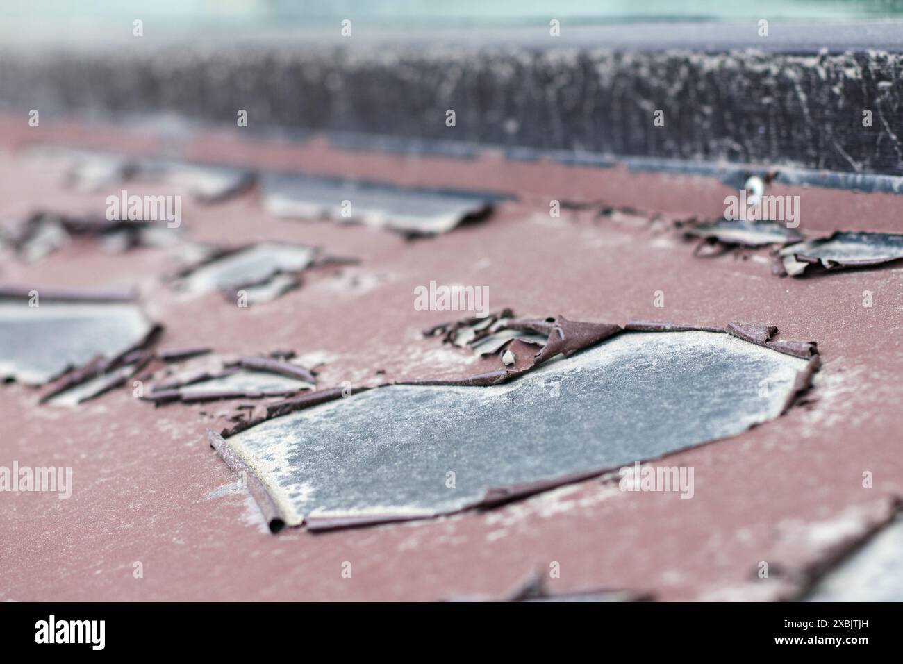 Peeled brown paint from the metal window sill Stock Photo Alamy