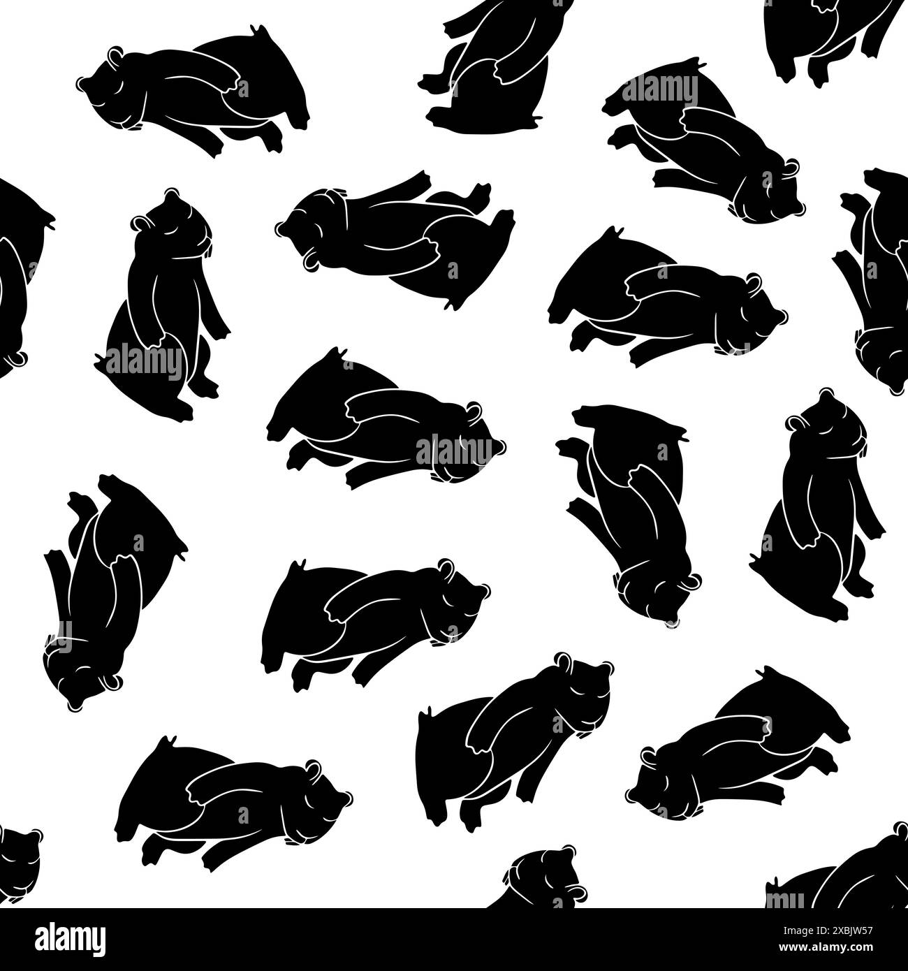 Vector isolated illustration of pattern with marmots. Stock Vector