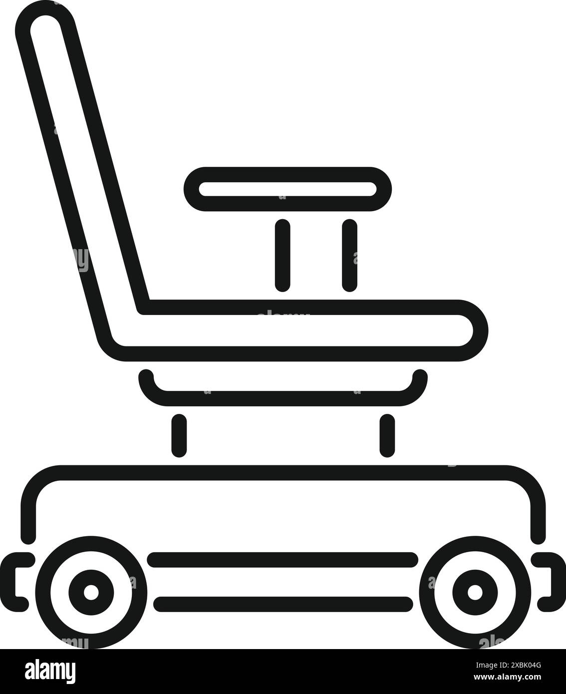 Line art icon of an electric wheelchair with footrest and armrests ...