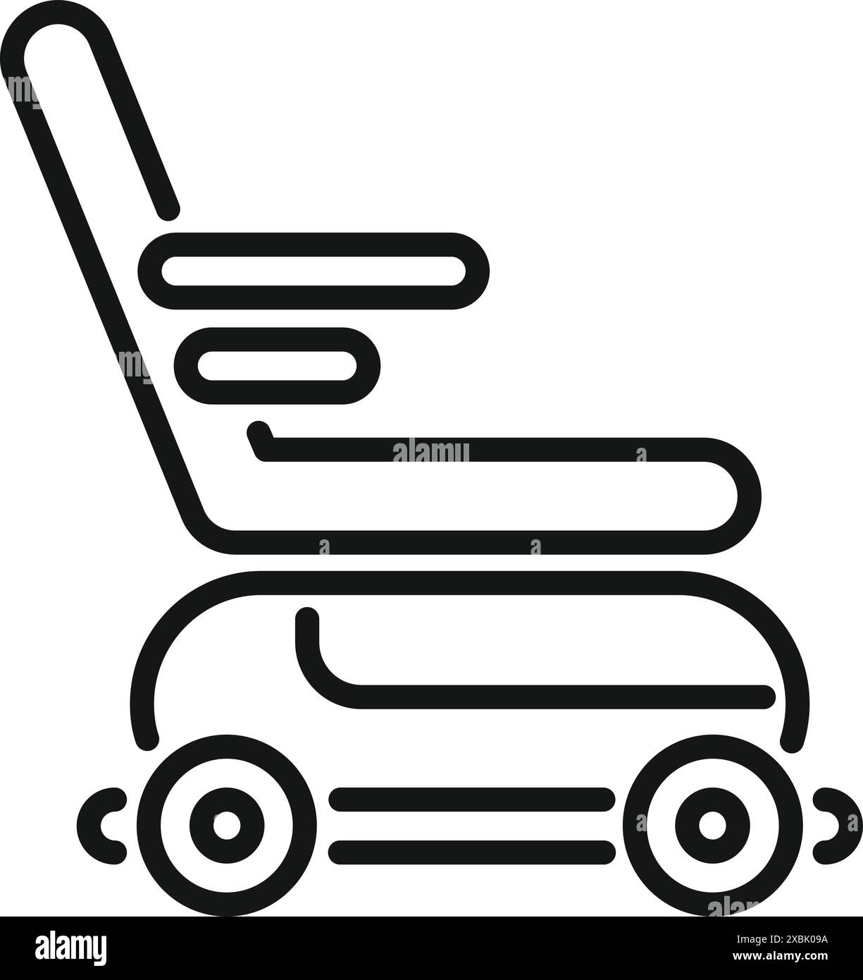 Line art icon of a motorized wheelchair moving forward, ideal for ...