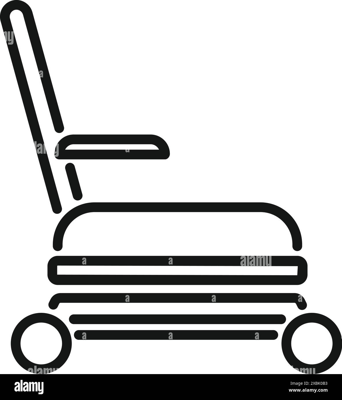 Icon of a medical bed on wheels, designed for hospital wards or home