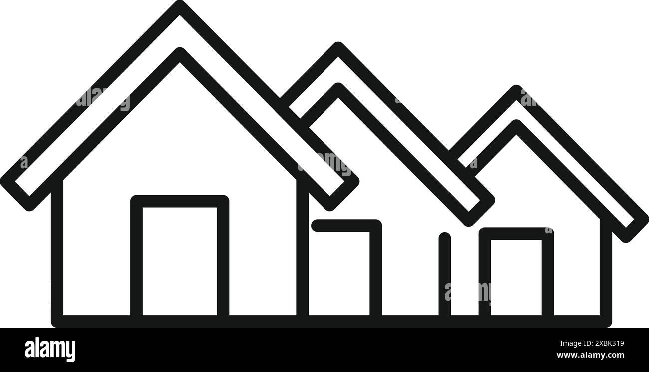 Neighborhood houses vector icon design Black and White Stock 