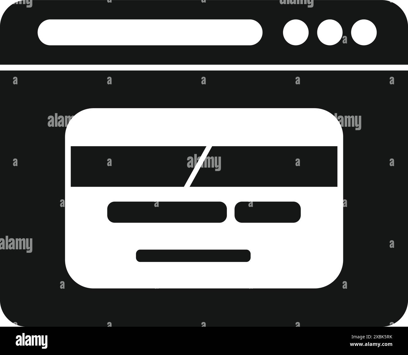 Simple black and white icon of a website layout, perfect for ...