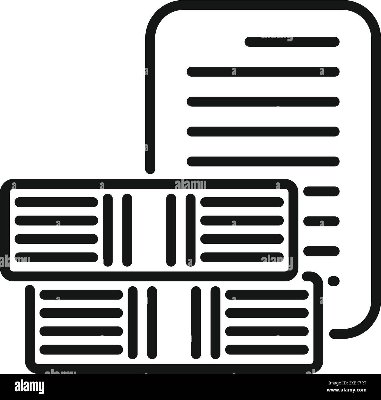 Data server icon showing information being stored in database Stock Vector