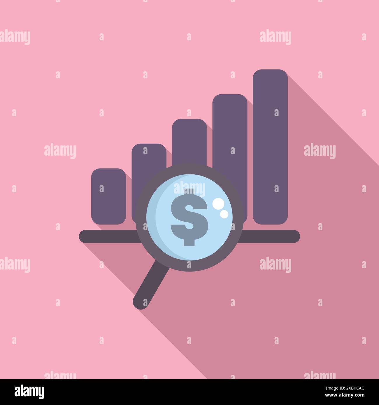 Concept of financial analysis with a magnifying glass focusing on a ...