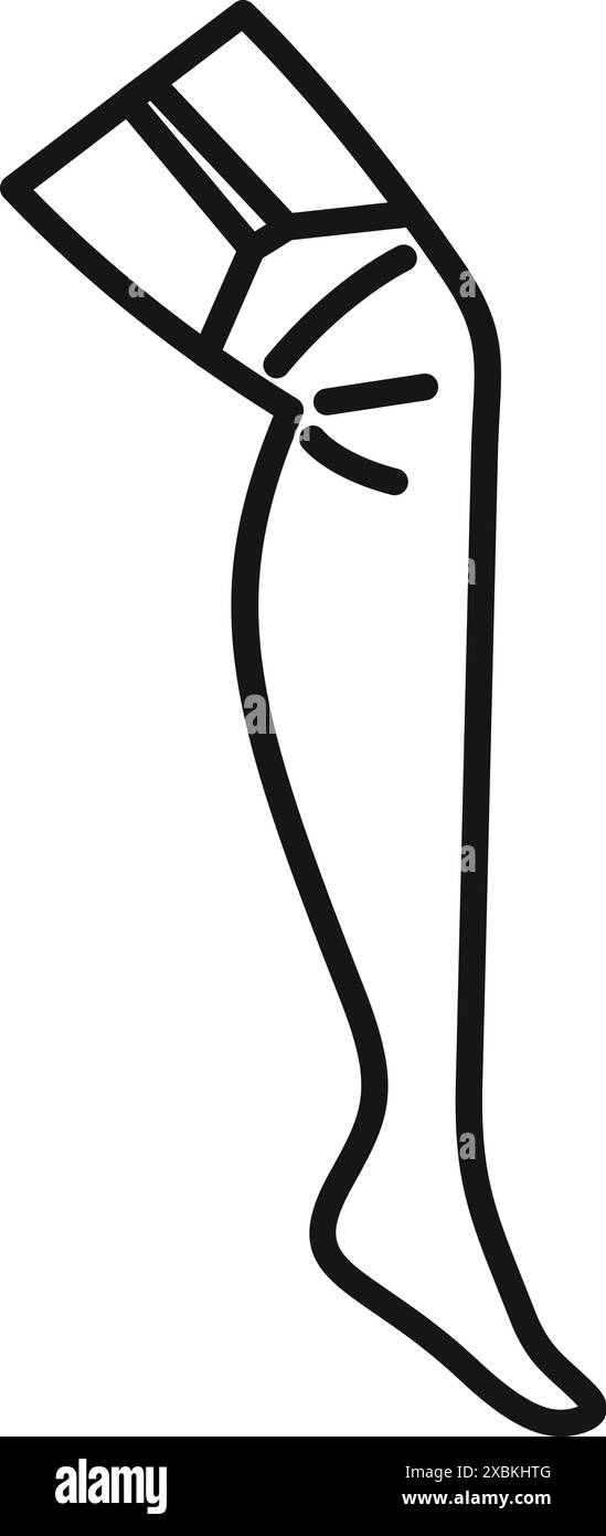 Simple outline icon representing a compression stocking for varicose ...