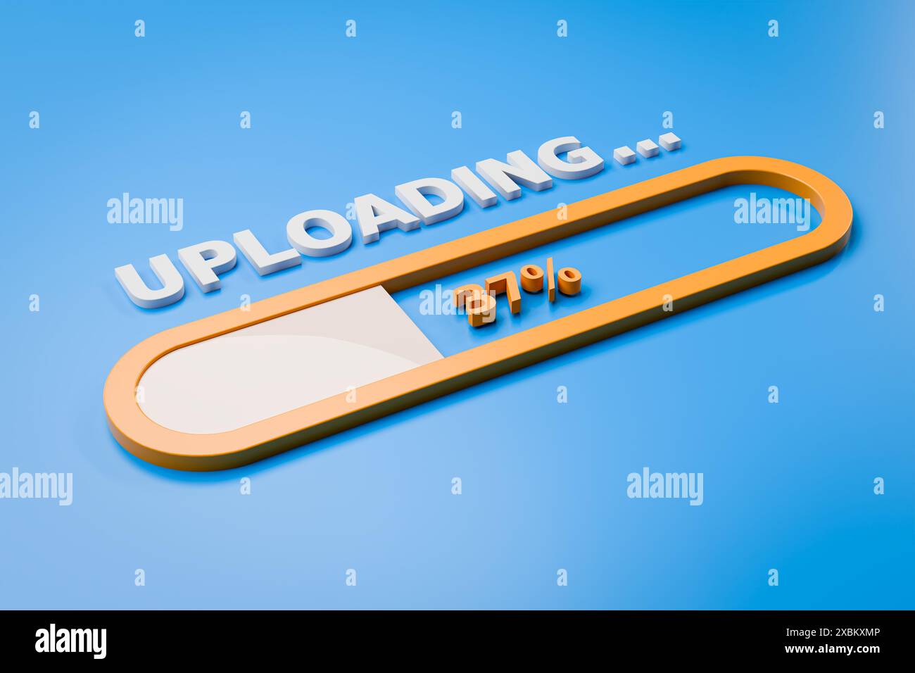 Progress bar in 3d with the text 