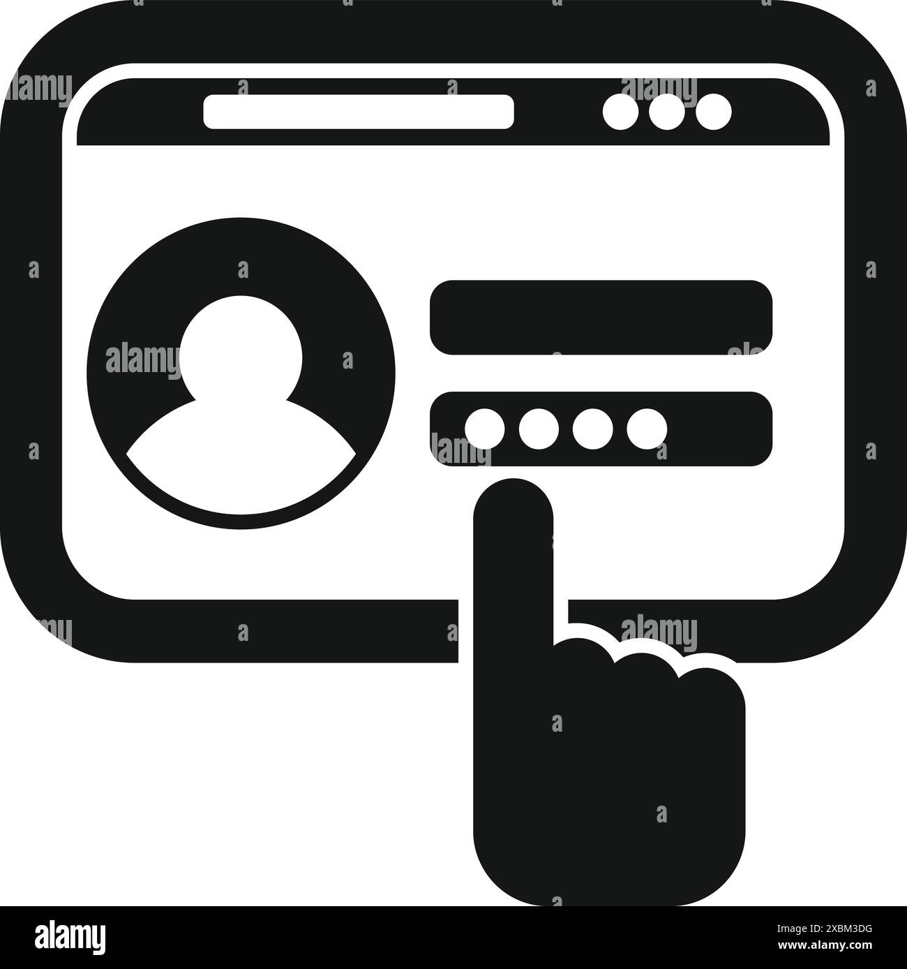 Webiste Hand Sign Hand is entering a password on a website login form Stock Vector Image ...