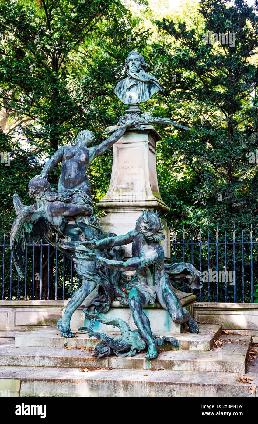 Monument to French painter Eugene Delacroix inside Jardin du Luxembourg