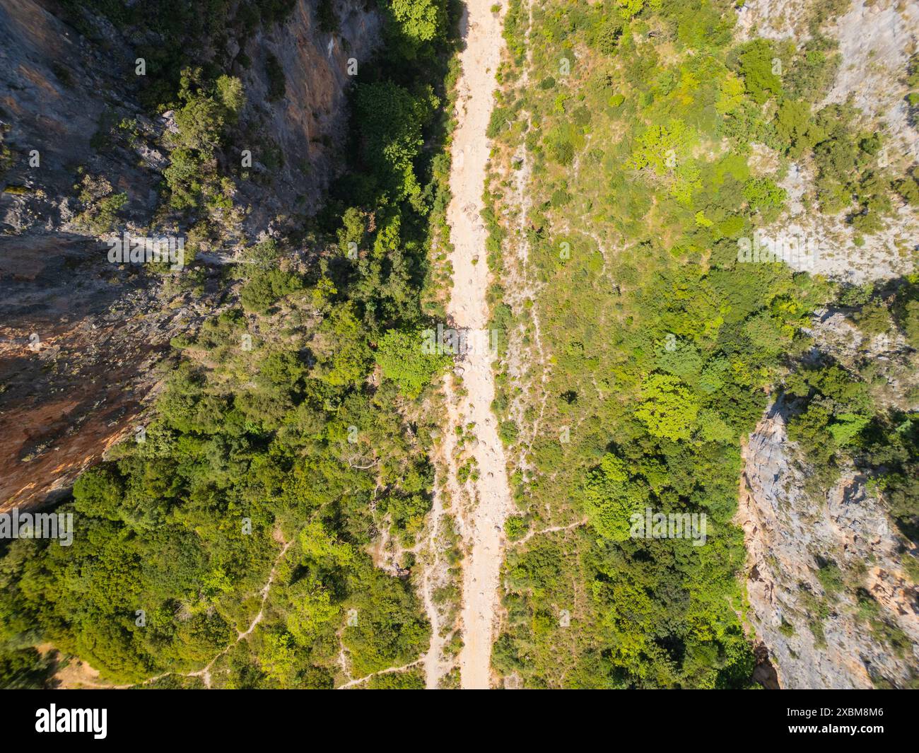Aerial view of the Gjipe beach canyon between Dhermi and Himara on the