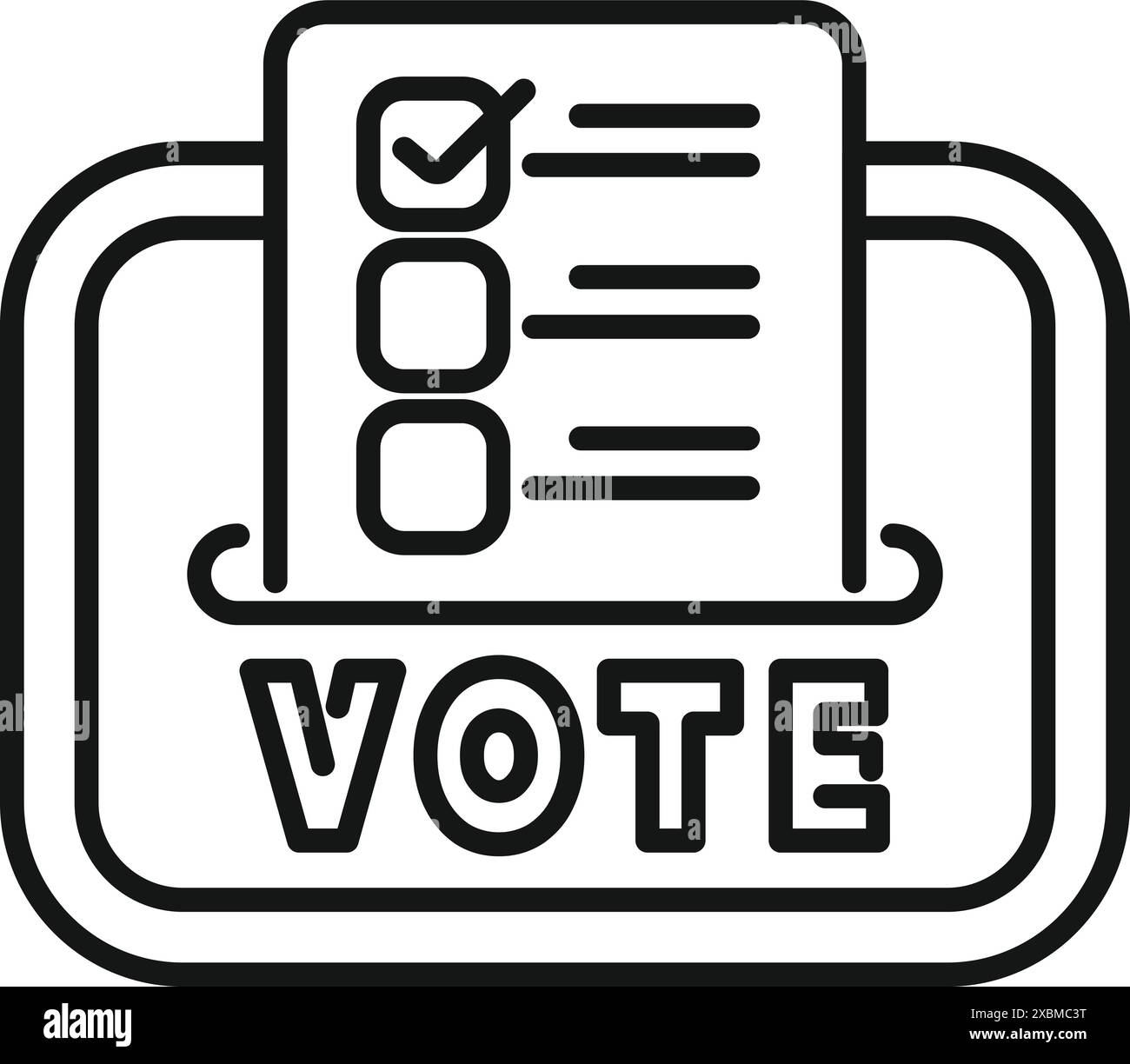 Simple line art of a checklist representing the concept of voting in an ...