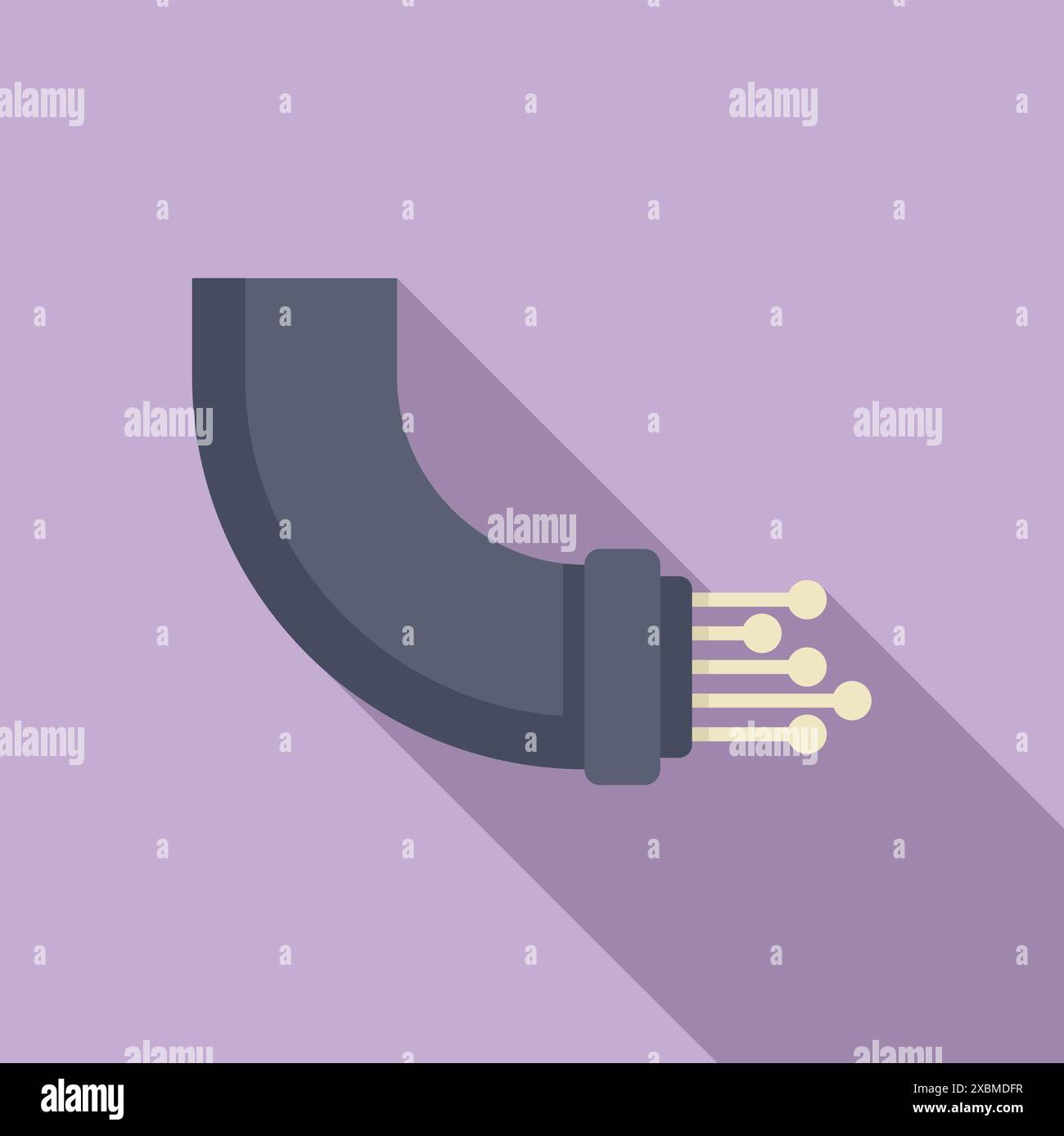 Fiber optic cable is transferring data through optical fibers Stock Vector
