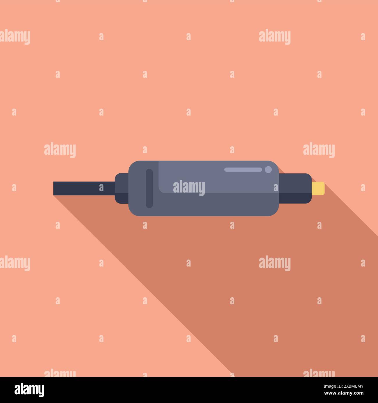 Illustration featuring an optical cable transmitting digital data, highlighting its speed and reliability for high performance networking Stock Vector