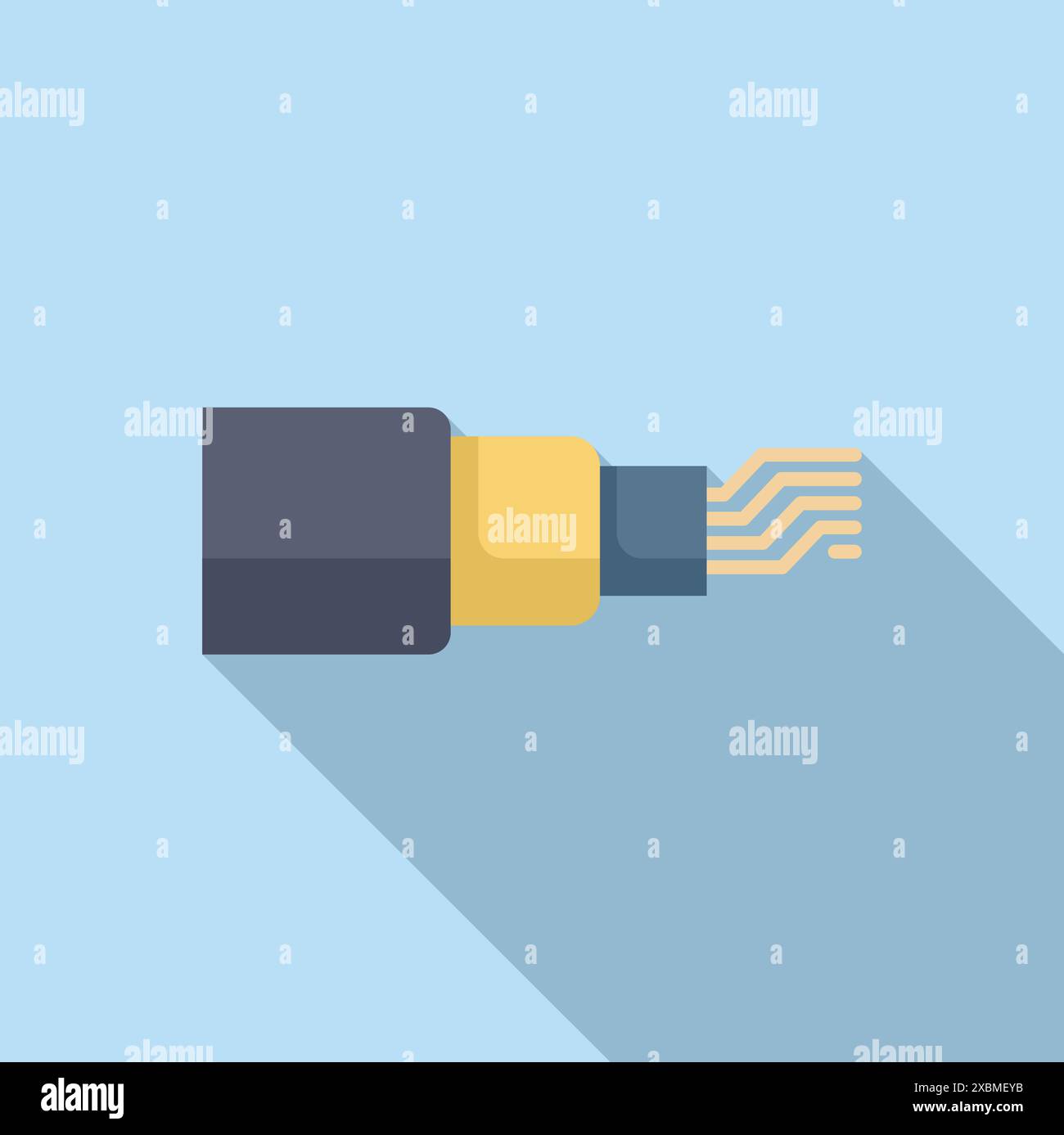 Fiber optic cable transmitting a digital data stream, representing high speed internet and technology Stock Vector