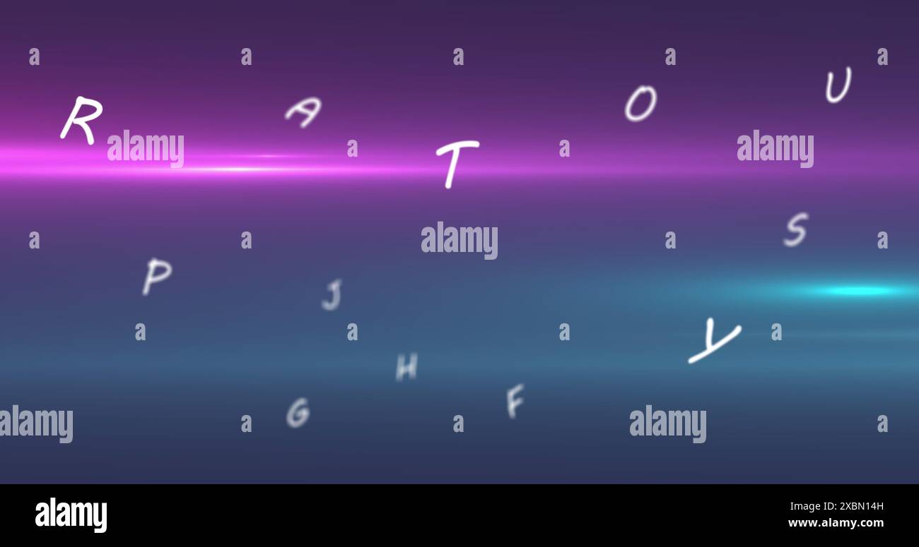 Image of letters over data processing Stock Photo