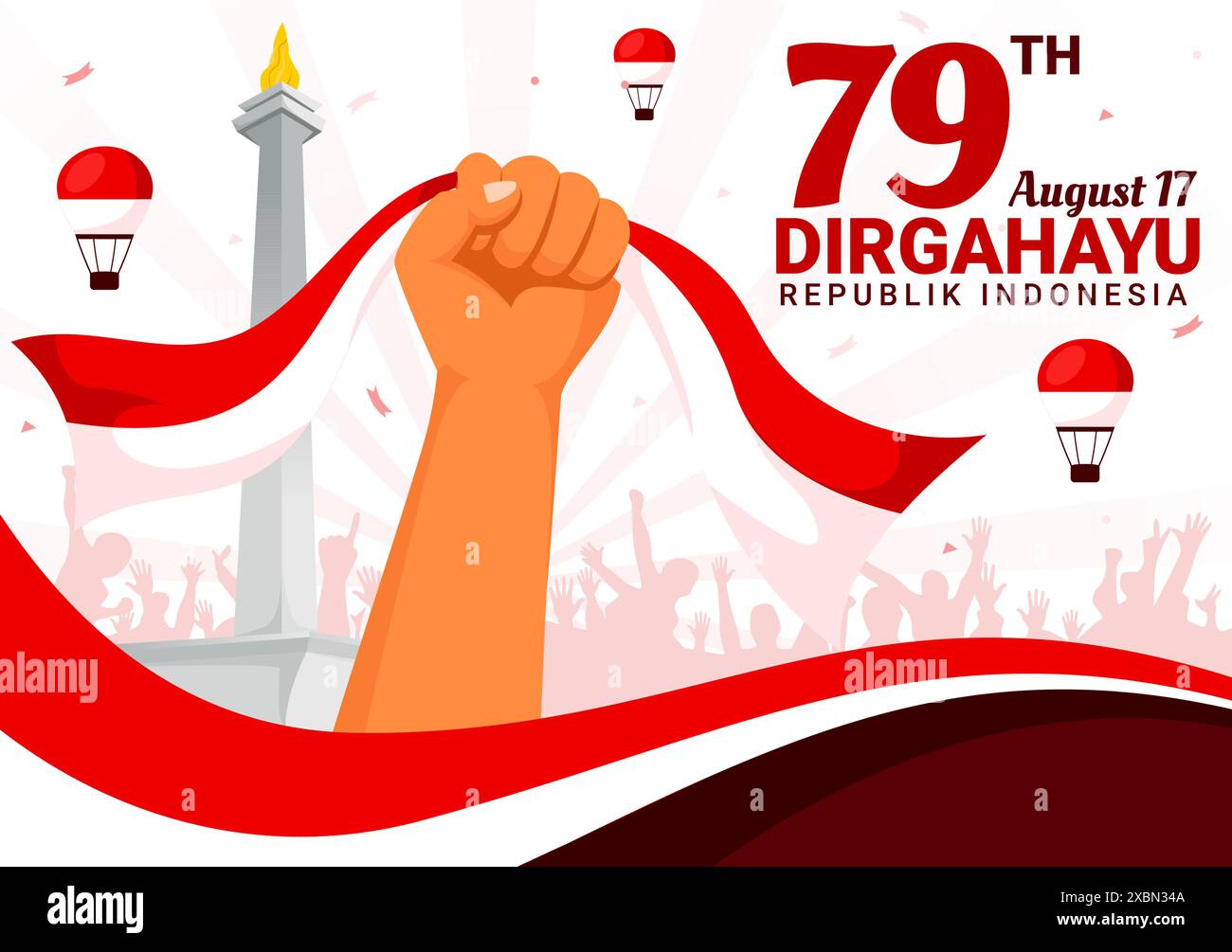 Indonesia Independence Day Vector illustration celebrating 17th August ...