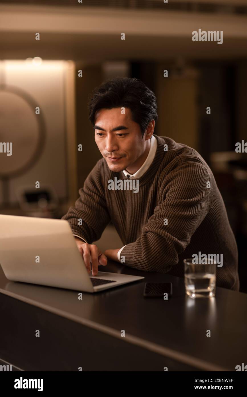 Businessman Working From Home Stock Photo