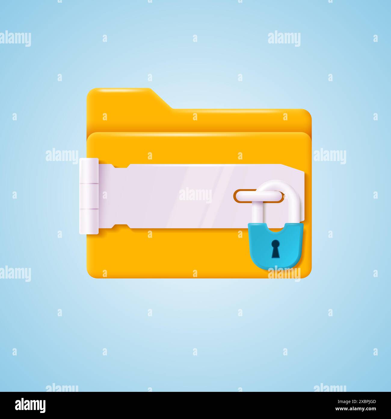 Padlocked folder icon. Data security and privacy concept. Vector illustration. Stock Vector