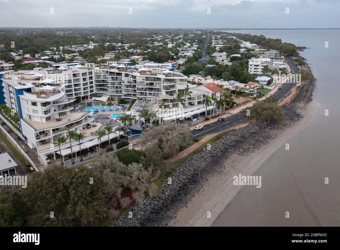 Aerial view of Hervey Bay, Queensland, Australia Stock Photo