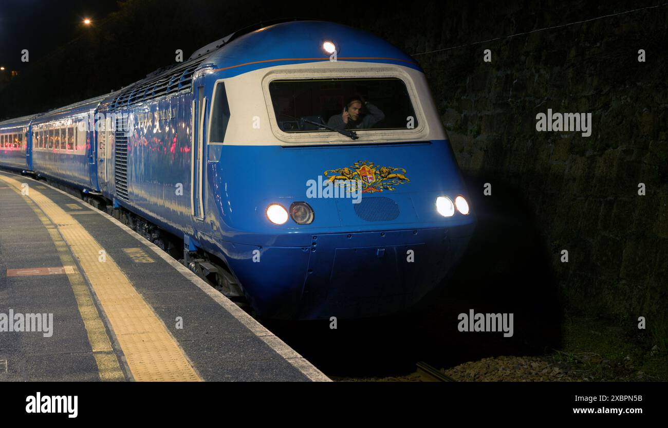 The Cornish Riviera Pullman Berwick-upon Tweed to Penzance seen here at  Penzance (LOCO: Midland Pullman HST) Stock Photo