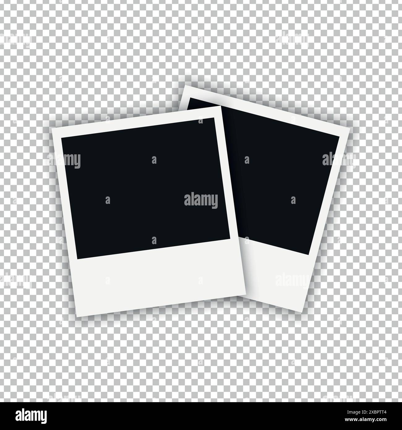 Polaroid photo frame template. Blank polaroid photos on transparent Polaroid photo frame template. Blank polaroid photos on transparent