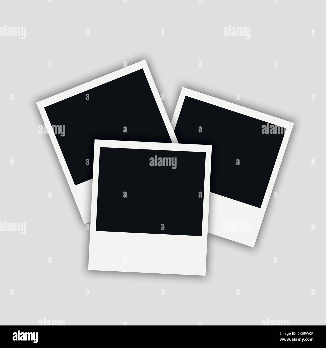 Polaroid photo frame template. Stack of blank polaroid photos. Vector Polaroid photo frame template. Stack of blank polaroid photos. Vector