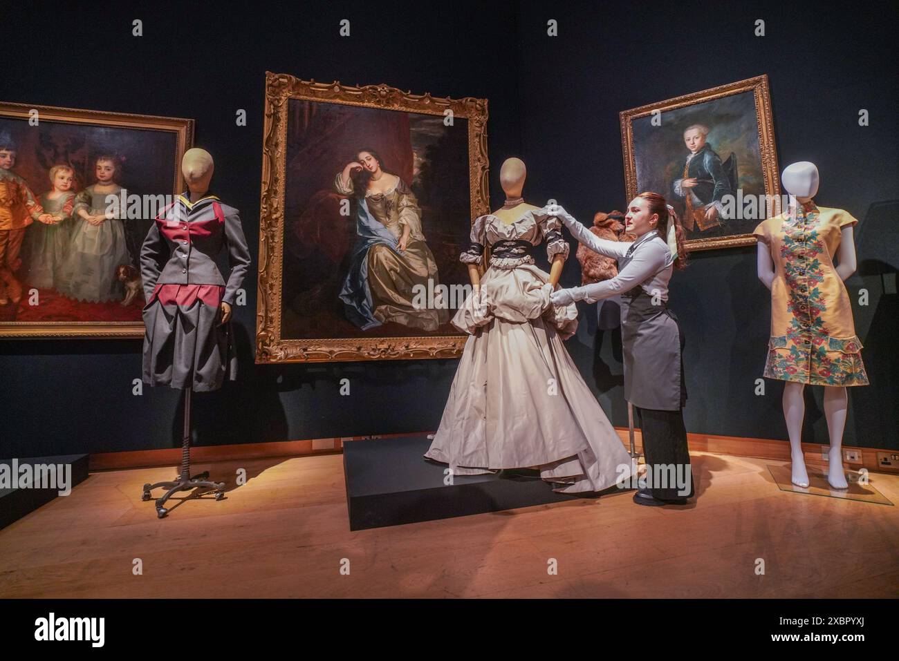 London uk 13 june 2024 a corset gown of taupe silk taffeta estimate