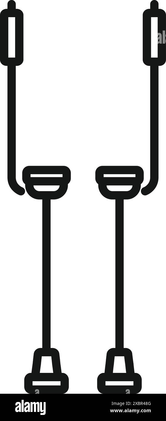 Simple icon of drywall stilts used by construction workers for painting