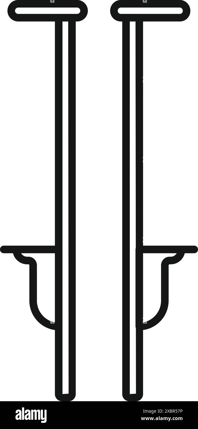 Line drawing of drywall stilts, a tool used by construction workers to