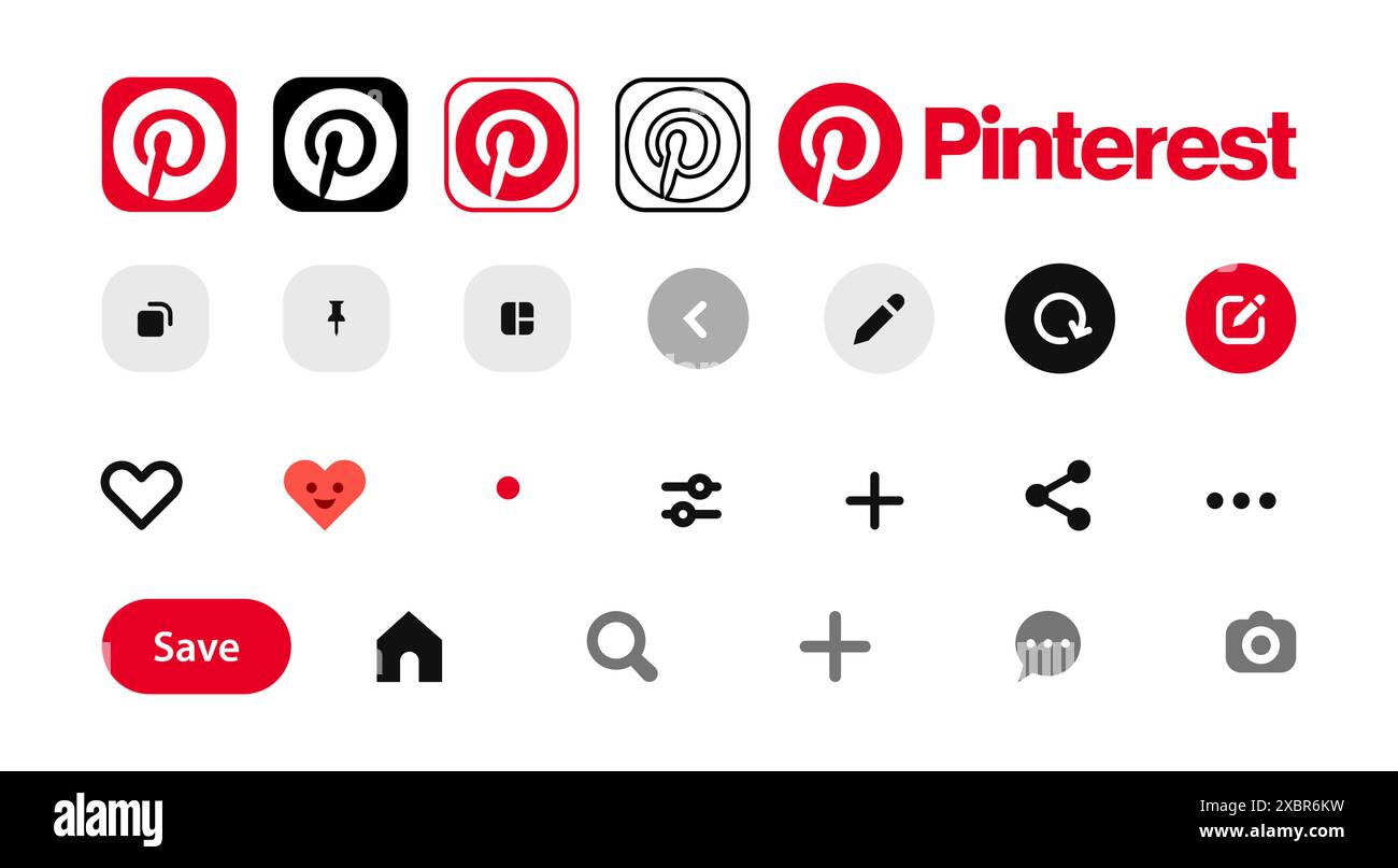 Pinterest App Interface Stock Vector Images Alamy