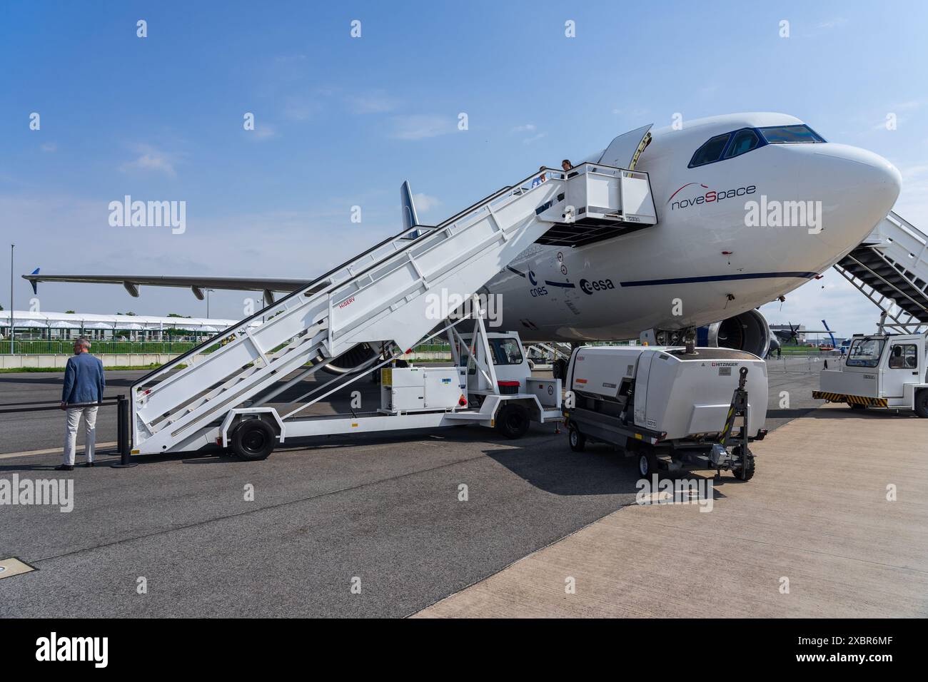 BERLIN - JUNE 07, 2024: A wide-body aircraft Airbus 310-300 Novespace. Airplane for simulating weightlessness. ILA Berlin Air Show. Stock Photo