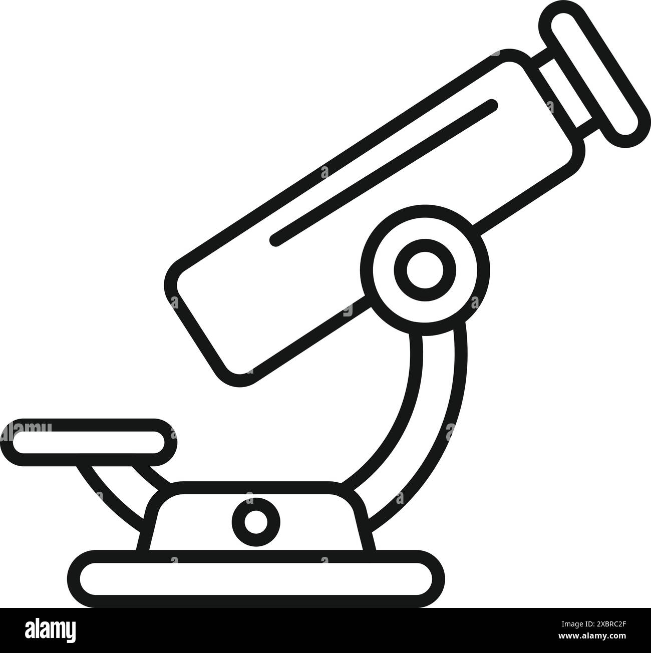 Line icon of a microscope, emphasizing the concept of scientific ...