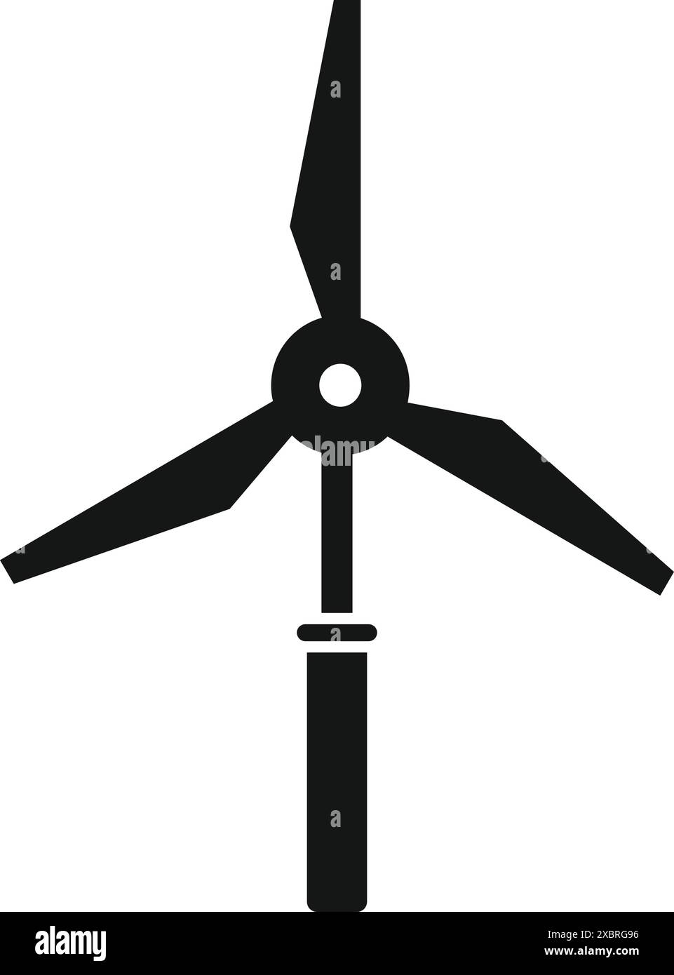 Black and white icon of a wind turbine generating clean energy from ...