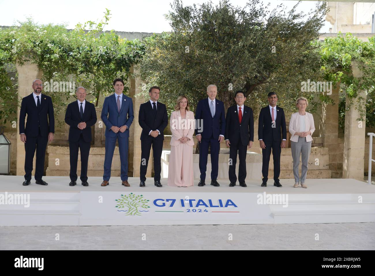 Bari, Italy. 13th June, 2024. G7 Heads of State group Family Photo at