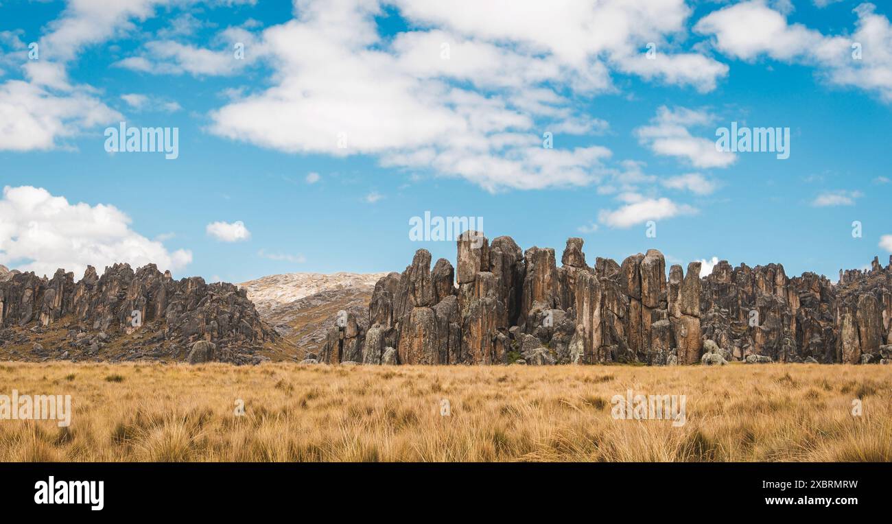 Peru Breaking Rocks Huayllay Stone Forest, rocks eroded by the wind over the years creating ...