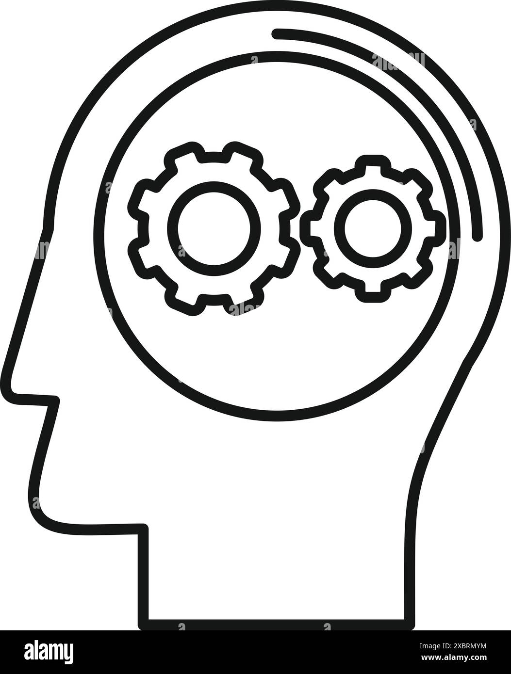Line art style illustration of a human head silhouette with two ...