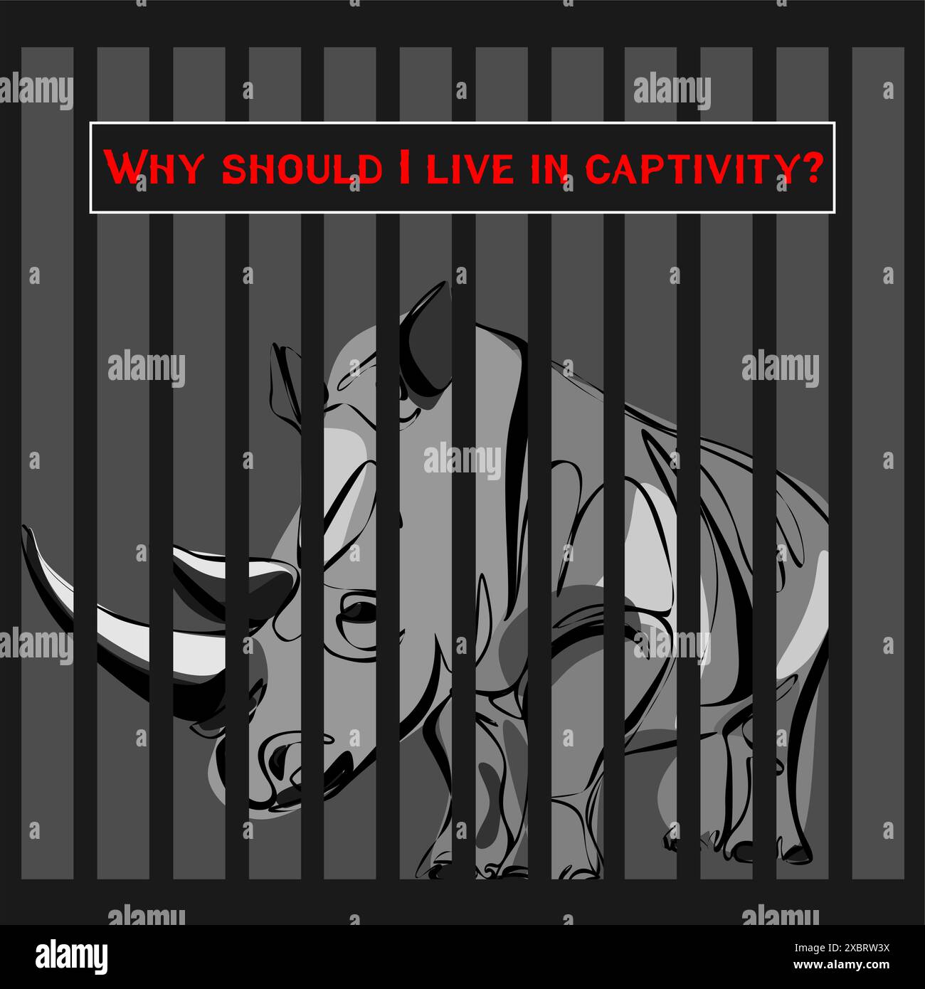 Protest circus animals rights Stock Vector Images - Alamy, image size:1300x1390