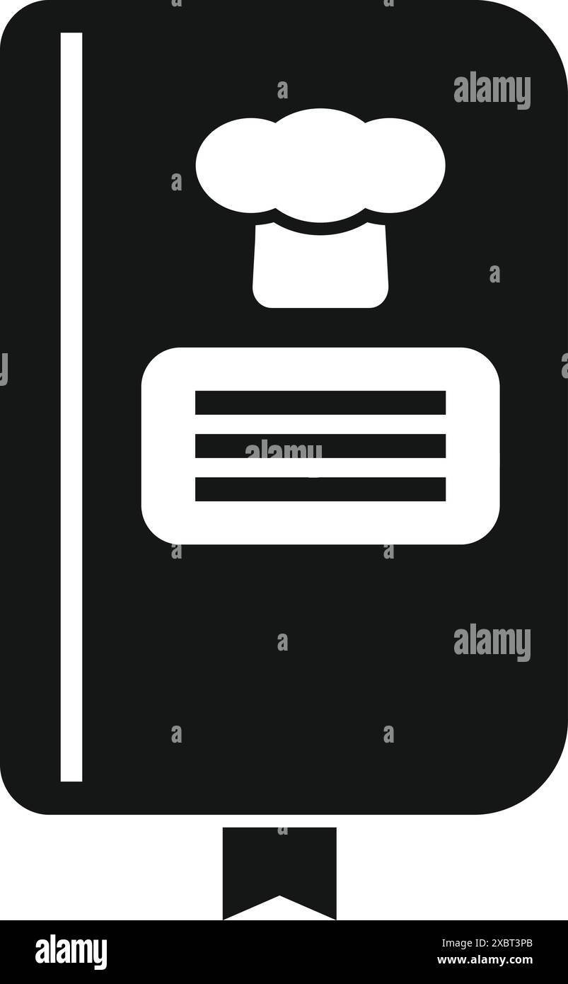 Cookbook icon in simple style showing a chef hat, representing cooking ...