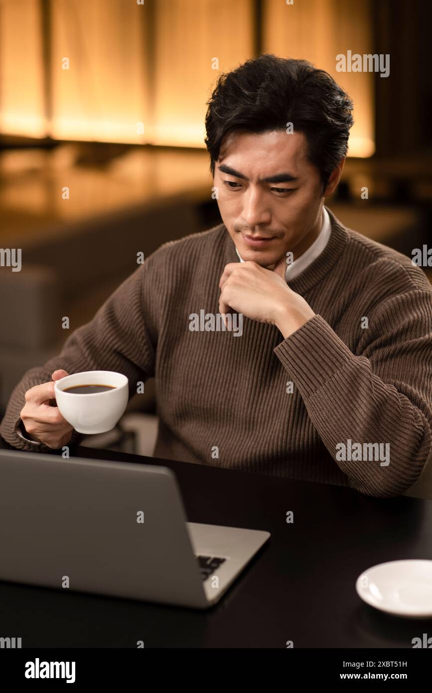 Businessman Working From Home Stock Photo
