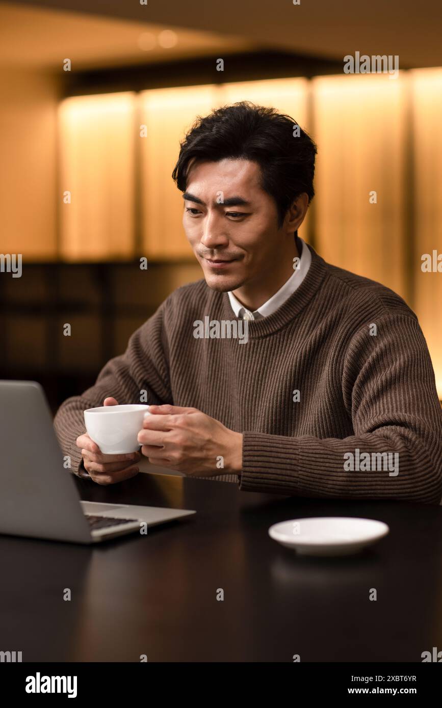 Businessman Working From Home Stock Photo