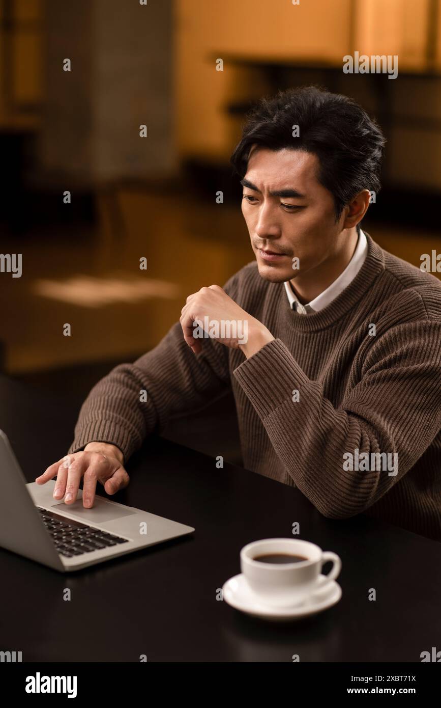 Businessman Working From Home Stock Photo