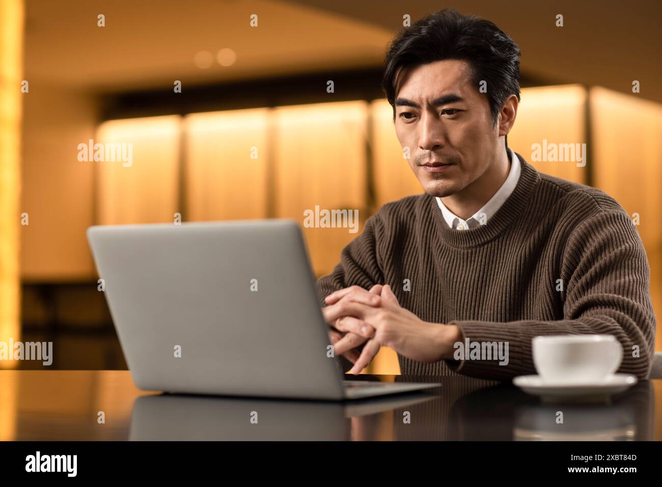 Businessman Working From Home Stock Photo