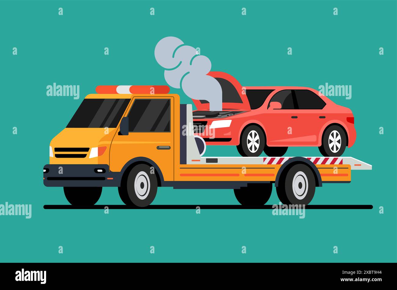 Car tow truck accident roadside assistance broken car smoke. Crash ...