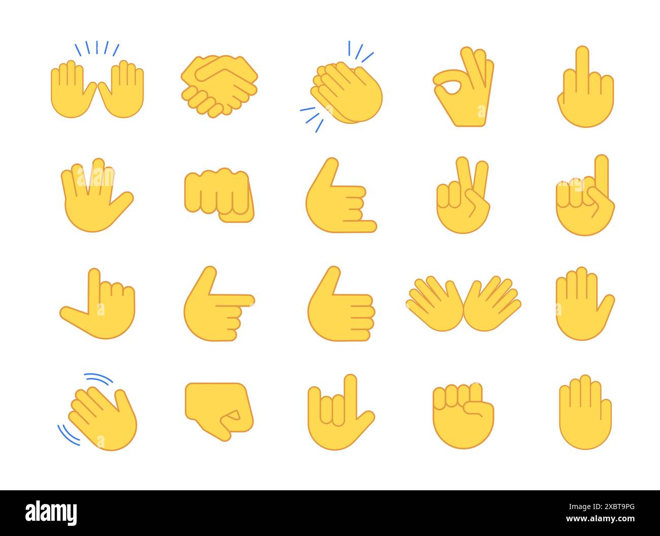 Emoji vector cartoon hands gesture design chat social media icons ...