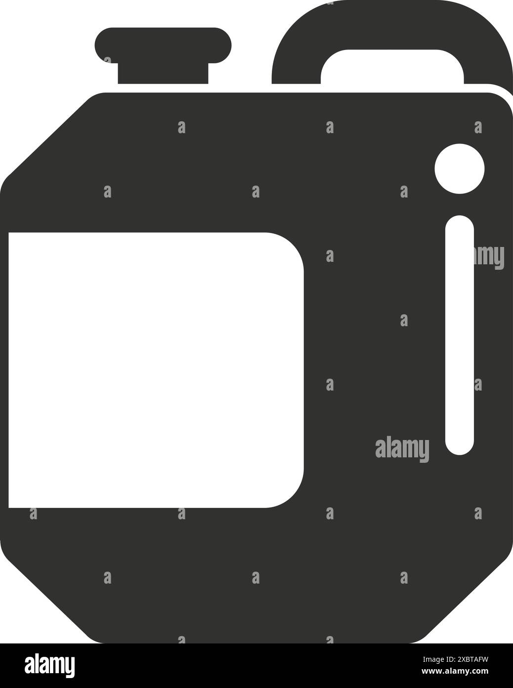 Black and white icon of a plastic jerrycan symbolizing liquid ...