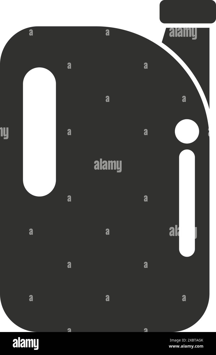 Simple black icon of a plastic jerrycan showing the fuel level Stock ...